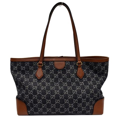 gucci ophidia denim-jacquard tote